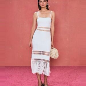 Cult Gaia White Fringe Dress